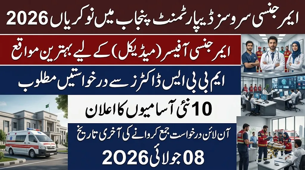 Emergency Services Department Punjab Jobs 2026 – Apply for Emergency Officer (Medical) Vacancies