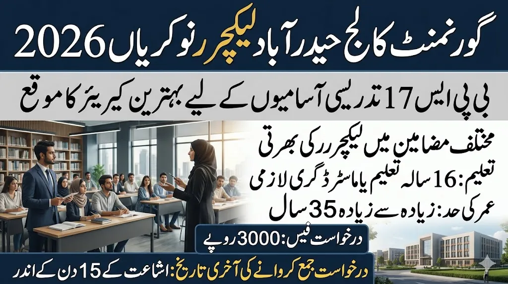 Government College Hyderabad Lecturer Jobs 2026